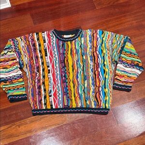 COOGI Vintage 100% Mercerised Multicolor Textured Sweater Size L